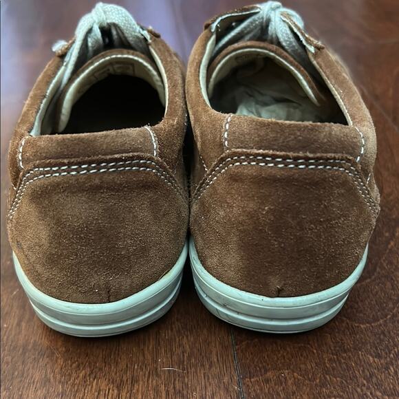 Josef Seibel Cognac Brown Suede Sneakers, Classic Lace-Up Design, Size 8 - Picture 12 of 16